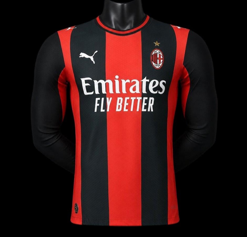 Milan AC Maillot Manches Longues Domicile 26/27 Version Player